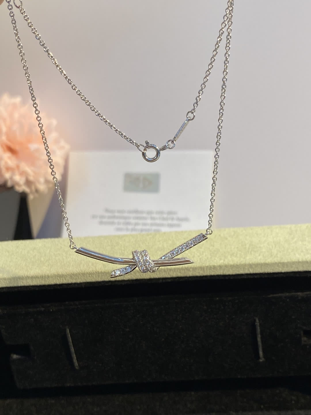Tiffany & Co. Elsa Peretti® Diamond Bow Bar Necklace